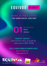 Concert le jeudi 1er décembre Equivox et Podium Paris donnent de la voix pour la Journée mondiale de lutte contre le Sida